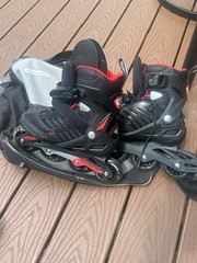 Rollerblade Zetrablade Men’s Inline Skate – Black/Red with carrying bag