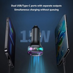 Bluetooth 5.3 Car Adapter, PD &QC3.0 Fast Charging FM Radio Transmitter for C…