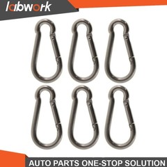 Labwork Steel Spring Snap Hook Carabiner Clips, Set Of 12 264 Lbs 304 Stainless