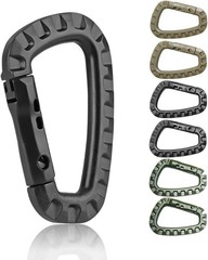 Tactical Gear Clips Plastic Carabiner Keychain Clip D-Rings Spring Snap Hook