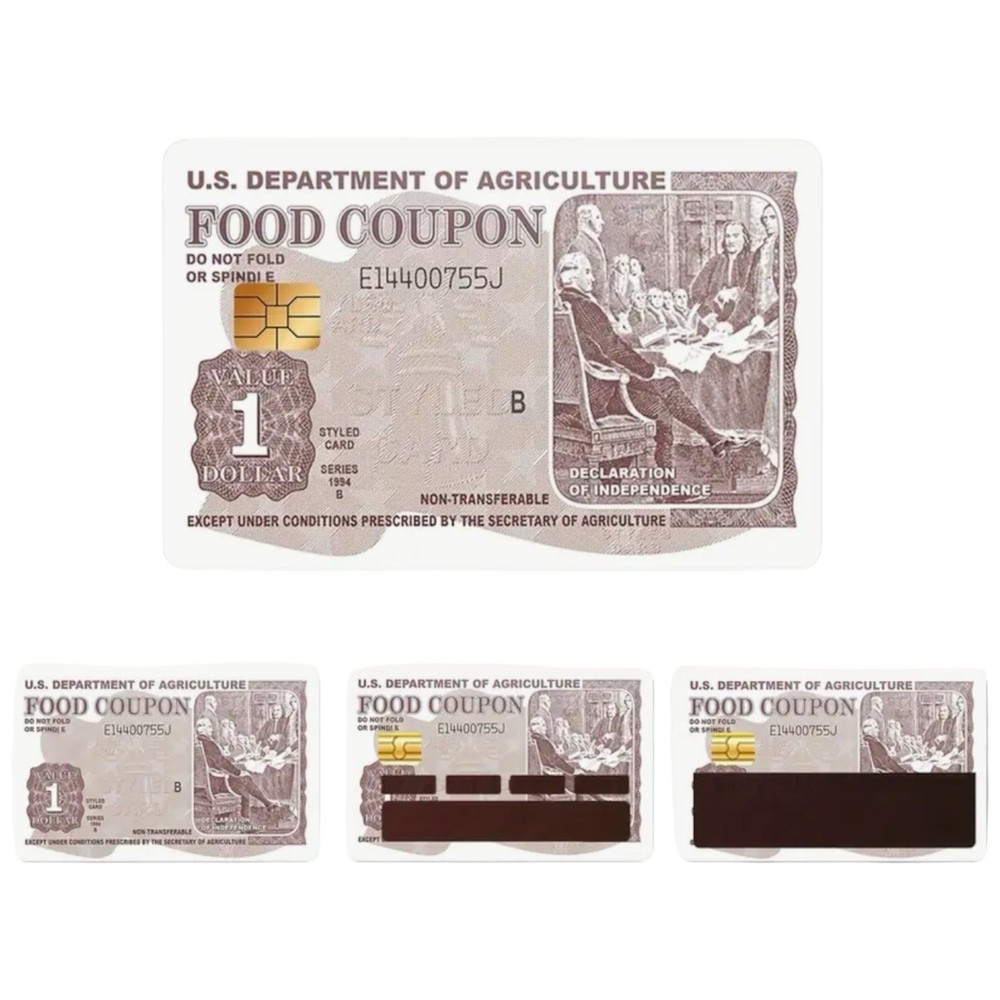 Food Stamps Welfare USDA Funny Skin Credit Debit Card Sticker Cover Set