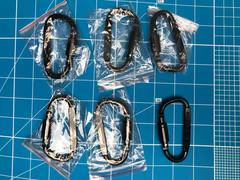 Aluminum Carabiner Clips – Set of 6- Black & Silver Carabiner Tactical Hook