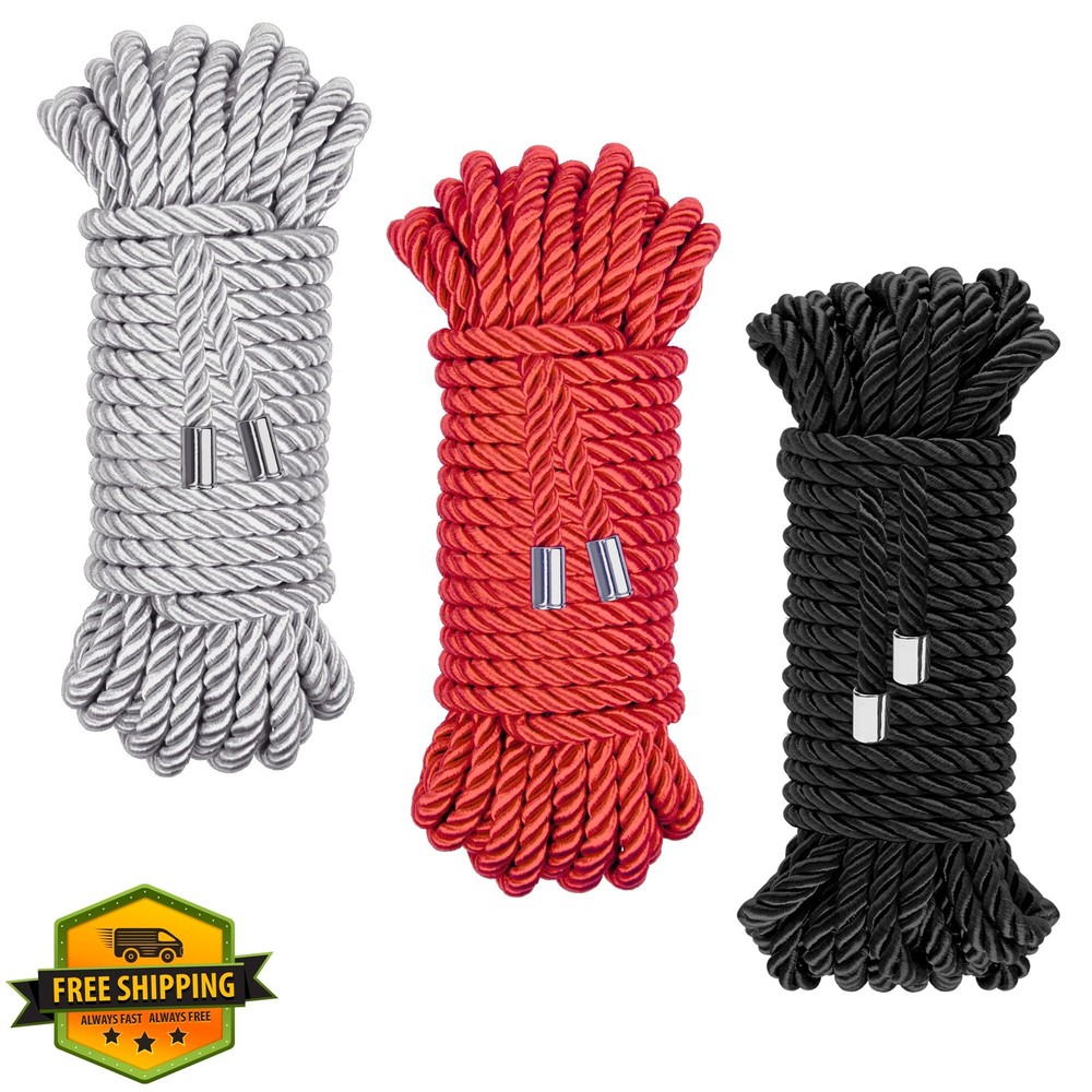 Coldairsoap Silk Rope 3 Pack Black Red Sliver 32FT
