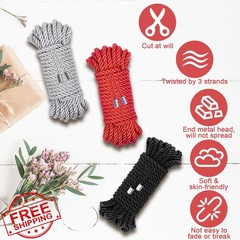 Coldairsoap Silk Rope 3 Pack Black Red Sliver 32FT