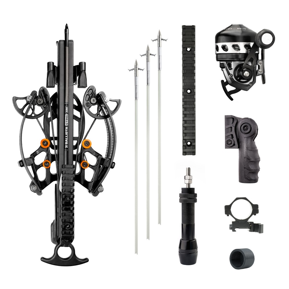 BALLISTA Bowfishing All-in Bundle: BAT Reverse Crossbow BL33 Reel Arrows & More