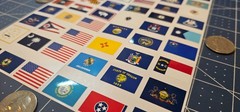 50 US State Flags Stickers