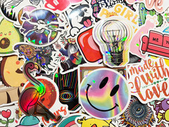 1000 Random Wholesale Shiny Stickers Lot Holographic Pack Reflective Holo Decals