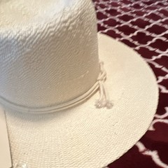 Universal Thread White Straw Western Hat, Adjustable Wide Brim