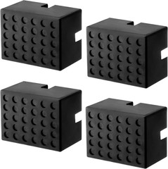 4-Pack Solid Rubber Pinch-Weld Blocks for Auto Lift Jack Stand Protection