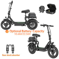 AOVOPRO Electric Scooter, 14» Foldable E-Scooter Suspension Rang 28-62Miles