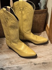 Tony Lama Womens Yellow Western Cowboy Boots Pointed Toe US 7