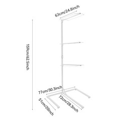30.3*20*62.5inch Multi-Tier Black Free Standing Saddle Rack With 5* Footpads