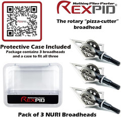 Rexpid NURI Fixed Broadheads 125 Grain – 3 Pack – Fixed Hunting Arrows Heads, Ro