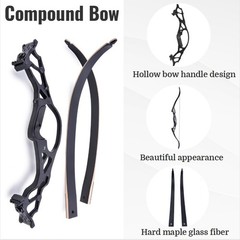 62″ Takedown Recurve Bow 60lbs Set Archery American Bow Hunting Fishing Aluminum