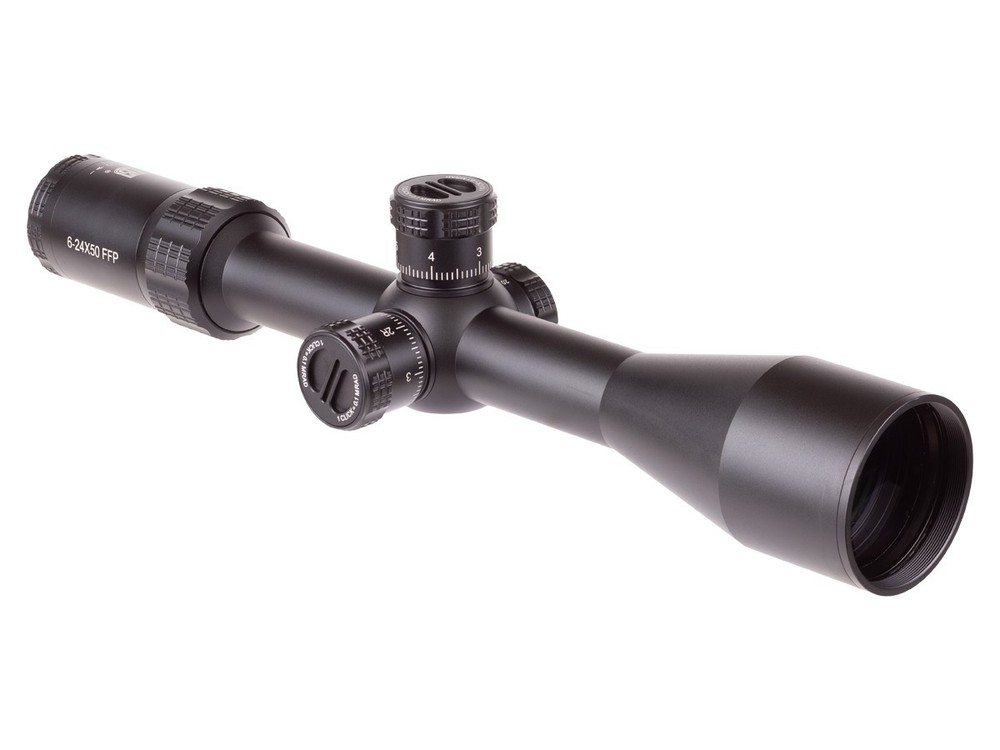 JTS 6-24×50 Shadow Series FFP Riflescope, .1 MRAD, 30mm Tube