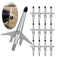 12Pcs 100 Grain Archery Broadheads 2 Blade 2″ Dia Expandable Hunting Arrowhead