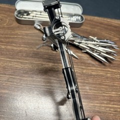 Mini 9” Compound Bow & Fishing Arrows Stainless Steel Small Hand Compound Bow.