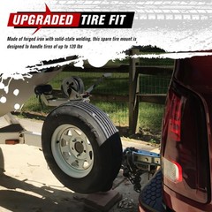 Trailer Spare Tire Mount with Lock, 120LBS Spare Tire Carrier for Utility Tra…