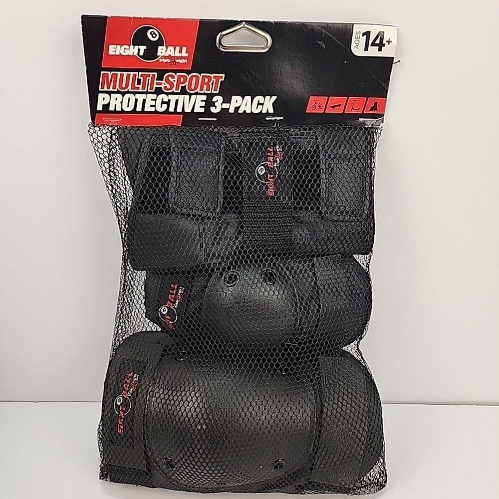 Eight Ball, Multi-sport pritective 3 pack, NEW, ages 14+, Knee, elbow, wrist
