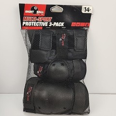 Eight Ball, Multi-sport pritective 3 pack, NEW, ages 14+, Knee, elbow, wrist