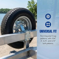 Heavy Duty Spare Tire Carrier Mount Bracket for Utility Boat Trailer Wheel