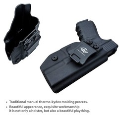 POLE.CRAFT IWB Kydex Holster Custom Fit: Glock 19 19X 25 44 45 (Gen 1 2 3 4 5…