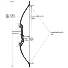 20-55lb Archery 53″ Takedown Recurve Bow Adults Shooting Hunting Arrows Target