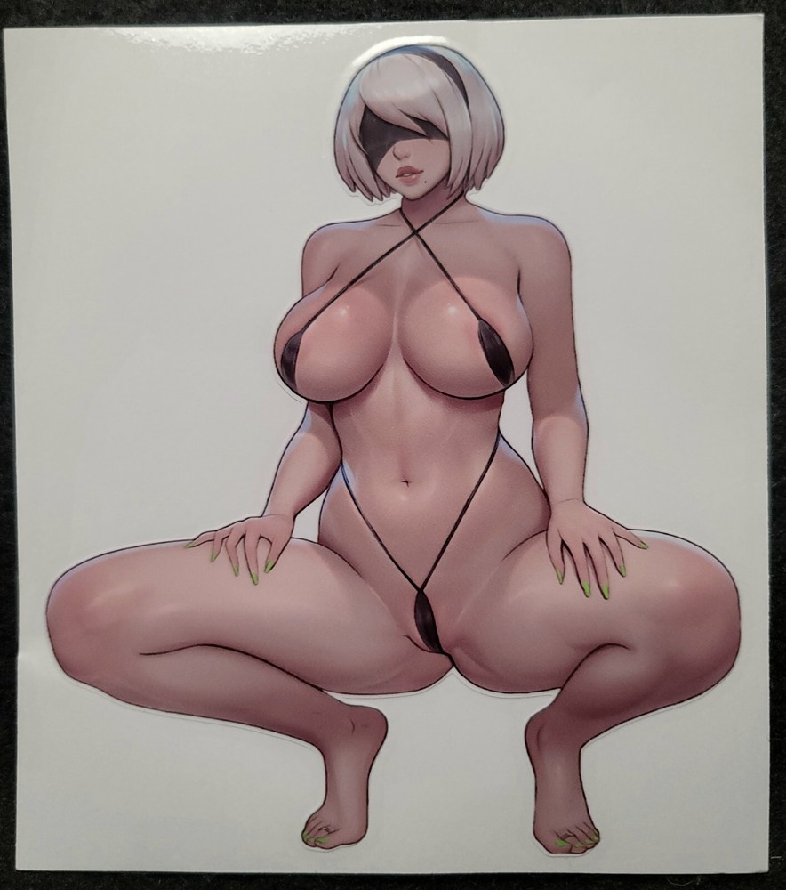SEXY GIRL STICKER «ANIME BLINDFOLD» 4 3/8 X 5″ PEEL OFF DECAL SEXY