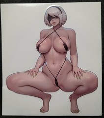 SEXY GIRL STICKER «ANIME BLINDFOLD» 4 3/8 X 5″ PEEL OFF DECAL SEXY