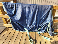 TuffRider Lite Horse Sheet – Size 72 – Navy Blue/Light Green