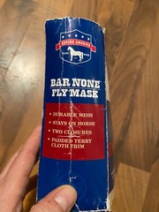 NEW BAR NONE HORSE SIZE 800-1200 LBS FLY MASK GRAY WITH BLACK FLEECE TRIM