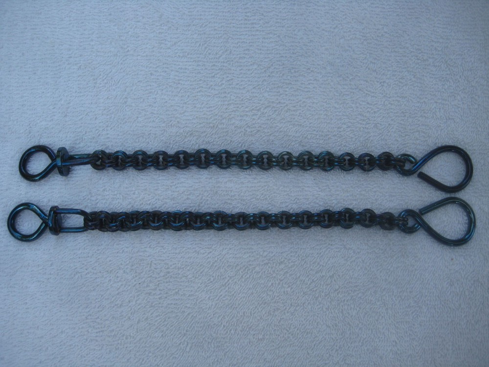 Rein Chains Prod. #BBR-09– 11 – 12 inches long, Black, Blue, Patina, Stainless