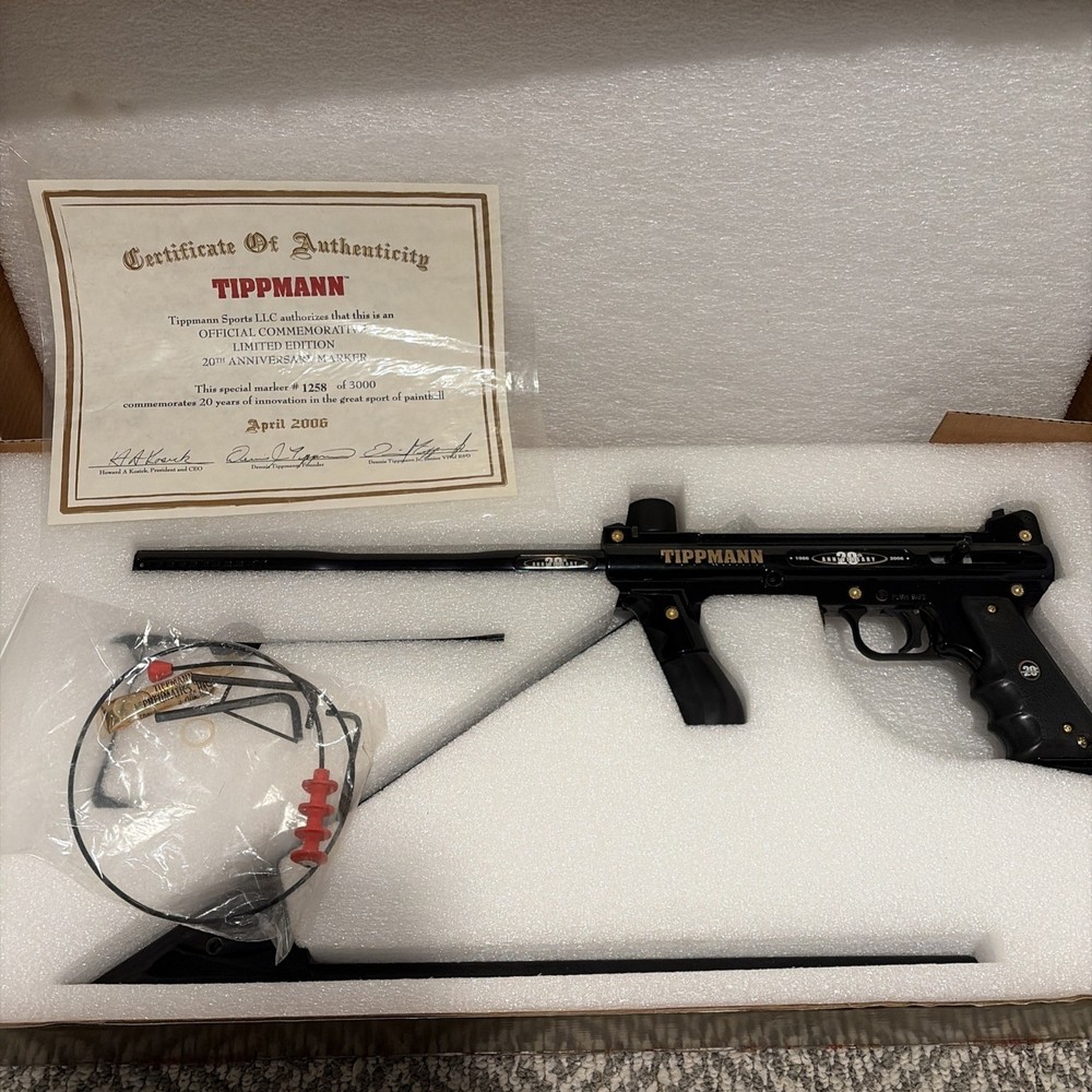 Tippmann 98 20th anniversary with box, stand, and Certificate.