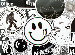 50 Variety Black and White Cool Laptop Gothic Stickers Tattoo Goth Decals