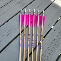 Half Dz 11/32 Cedar Arrows 31″ RW Fletch 5″ 35-45# With 130gn Field Points
