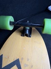 Eggboards Bamboo Mini Cruiser Skateboard Green Wheels Short Deck, wheels frozen