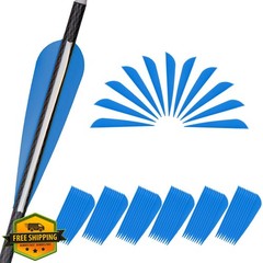 KURUGEILI 3″ 4 Inch Blue TPU Arrow Fletchings