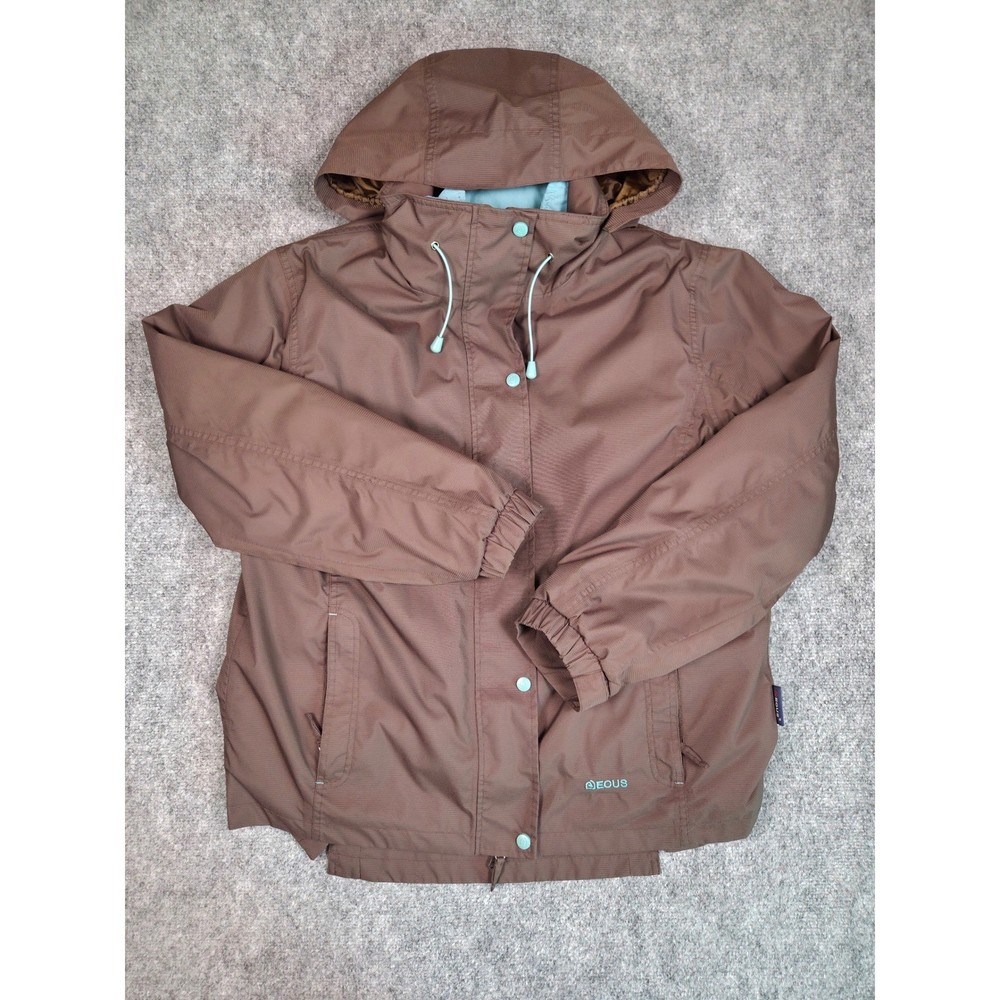 EOUS Equestrian Riding Jacket Waterproof Hooded Brown Women’s XL 3-1
