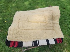 Showman Western Saddle Pad Wool/felt & Fleece 32 X 34 Black & Red EUC