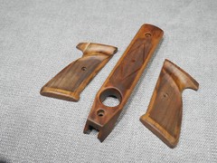 CUSTOM WALNUT PISTOL FOREARM & GRIPS FIT CROSMAN 1720T/1720 T, BENJAMIN MARAUDER