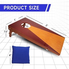 2’x1′ Portable Solid Wood Cornhole Set, Beanbag Toss Game Set for Indoor/Outdoor