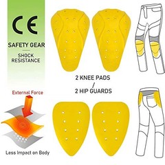 Motorcycle Dirt Bike Pants for Men CE Armored Motocross Riding 34W x 32L Gray