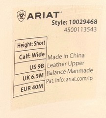 Wmns ARIAT Kinsley Field Tall Equestrian Riding Boot 9 B