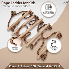 Tree Climbing Rope Ladder for Adults & Kids 16ft – Hanging Ladder – Outdoor o…