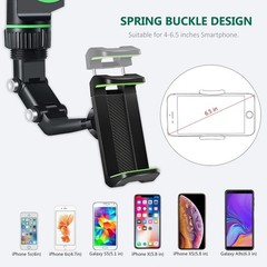 Rearview Mirror Phone Holder 360° Rotatable Retractable Car Mount