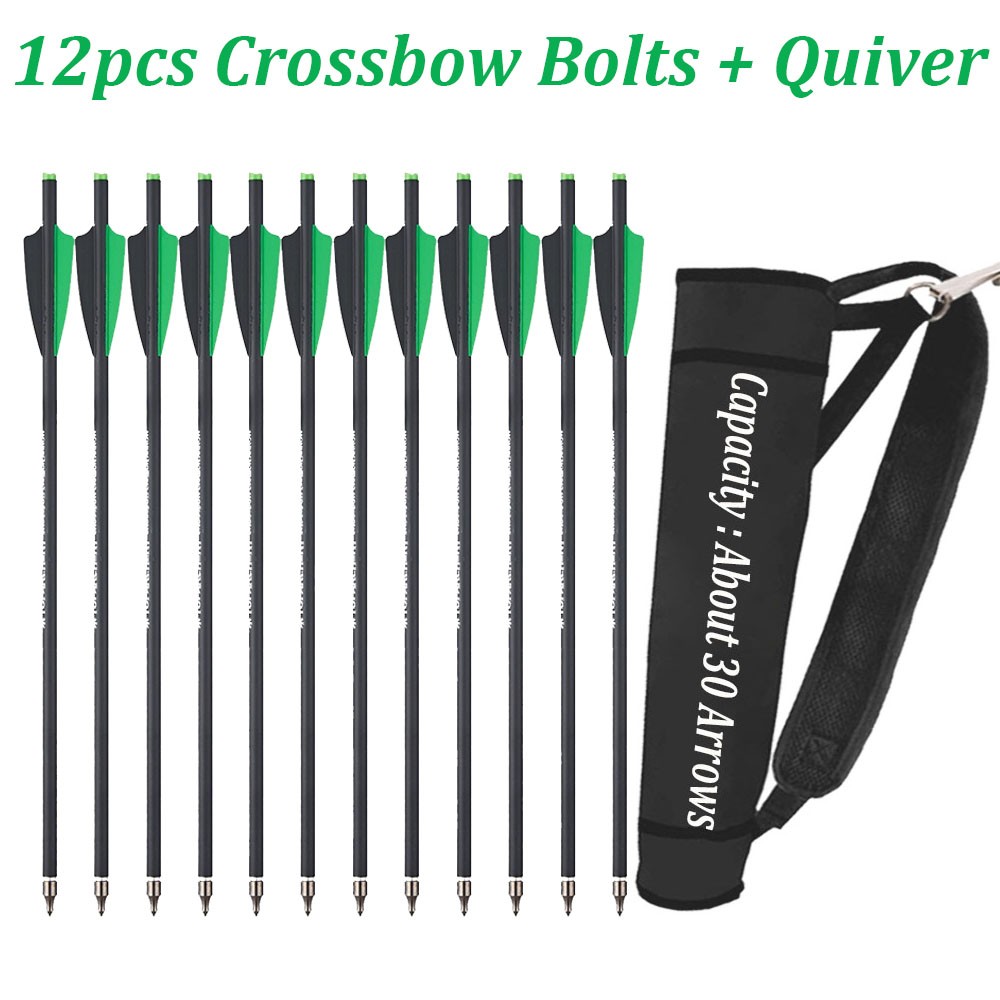 Archery Crossbow Arrows 20In Carbon Arrows +/or Quiver Hunting Shooting Target