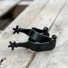 AJ Tack Black Bull Riding Spurs – Mens