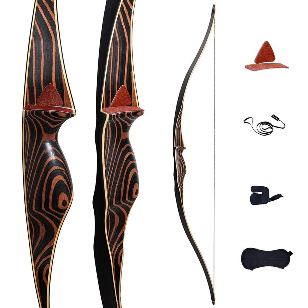 Deerseeker Archery 54″ Traditional Bow Hunting Longbow with Bamboo Core Limbs…