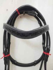 Shimmer Patent Dressage Leather Bridle Brow-band Leather Softy Padding Free Ship