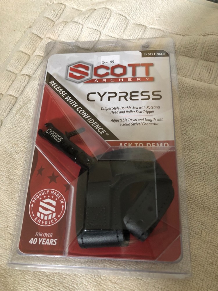 New Scott Archery Cypress Index Finger Bow Release 1008BS-BK